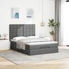 vidaXL Ottoman bed met matras en LED's 140x200cm stof donkergrijs