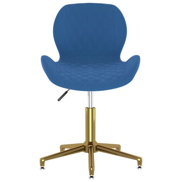 vidaXL Eetkamerstoelen draaibaar 4 st fluweel blauw