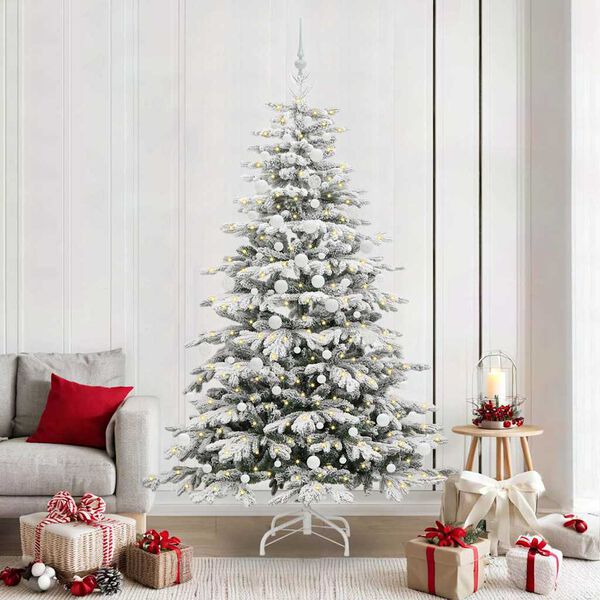 vidaXL Kunstmatige Inklapbare Kerstboom Wit 210 cm PE en PVC