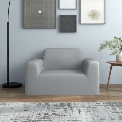 President leeftijd Aanpassen vidaXL Stretch meubelhoes voor bank grijs polyester jersey online kopen |  vidaXL.be
