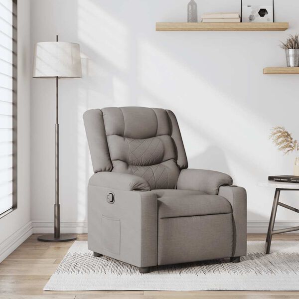 vidaXL Fauteuil verstelbaar stof taupe