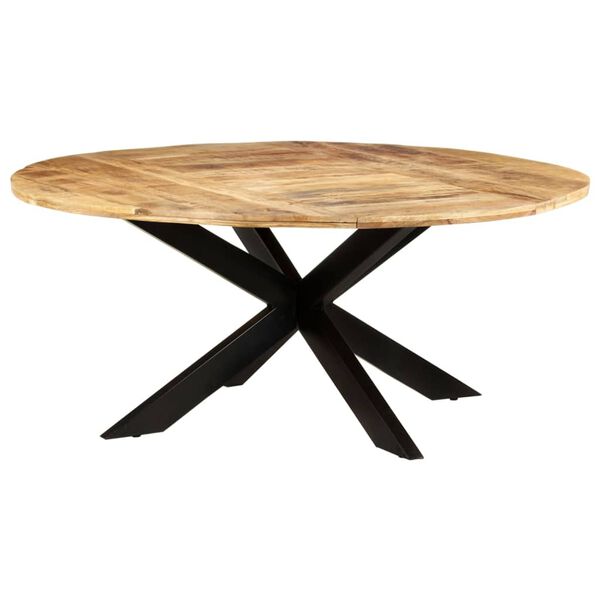 vidaXL Eettafel rond 175x75 cm ruw mangohout