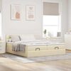 vidaXL Ottoman bed met matrassen 200x200cm stof cr&egrave;mekleurig