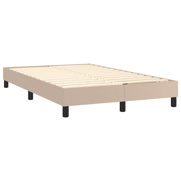 vidaXL Boxspring met matras kunstleer cappuccinokleurig 120x200 cm