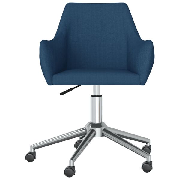 vidaXL Eetkamerstoelen draaibaar 4 st stof blauw
