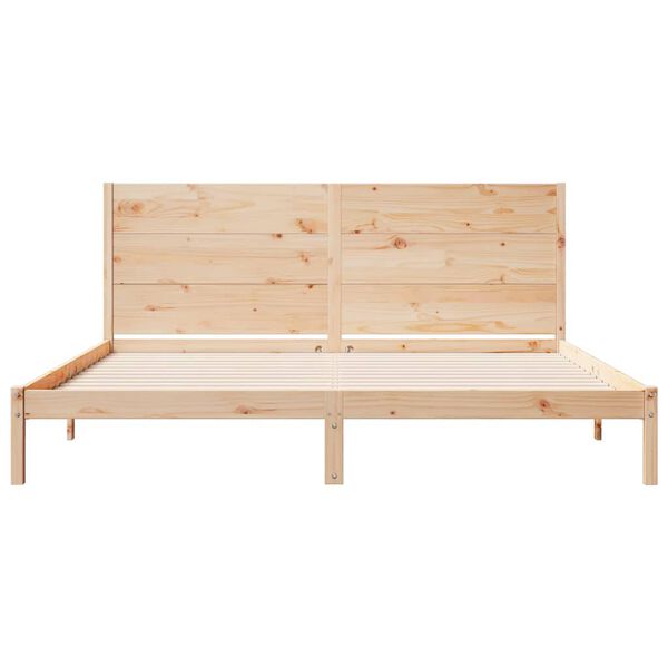 vidaXL Bedframe extra lang zonder matras massief hout 180x220 cm