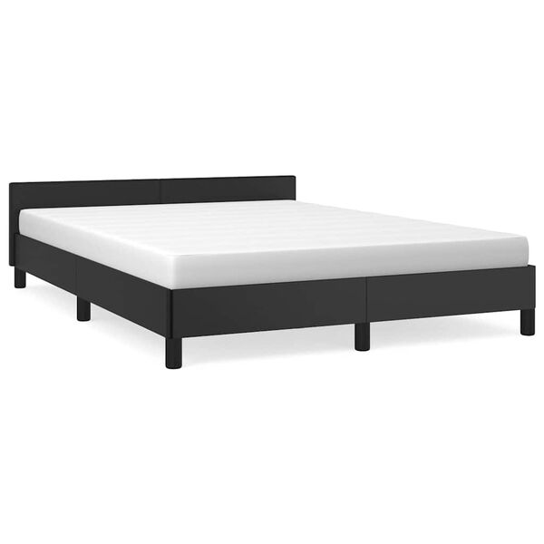 vidaXL Bedframe met hoofdeinde zonder matras 140x200 cm zwart