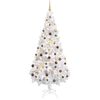 vidaXL Kunstkerstboom met verlichting en kerstballen 180 cm PVC wit