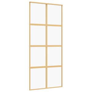 vidaXL Schuifdeur 90x205 cm helder ESG-glas en aluminium goudkleurig
