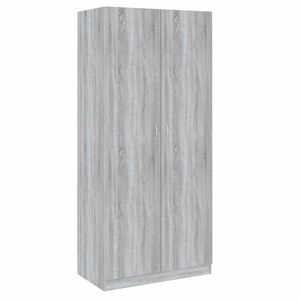 vidaXL Kledingkast 90x52x200 cm bewerkt hout grijs sonoma eikenkleurig