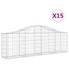 vidaXL Schanskorven 15 st gewelfd 200x30x60/80 cm gegalvaniseerd ijzer