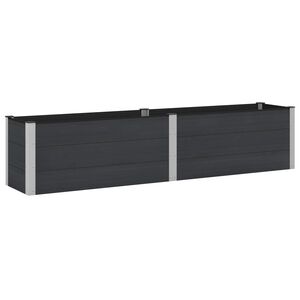 vidaXL Verhoogde plantenbak Zwart 250 x 50 x 54 cm WPC en Aluminium