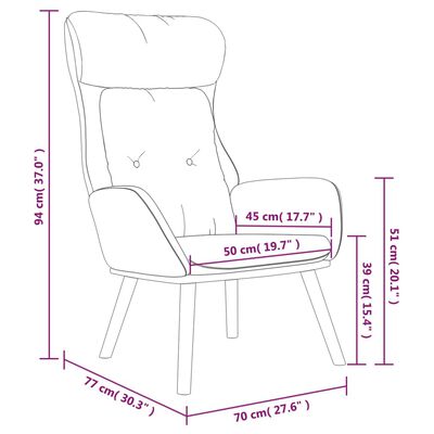 vidaXL Relaxstoel stof en PVC donkergrijs