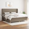 vidaXL Boxspring met matras stof taupe 200x200 cm
