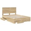 vidaXL Bedframe met hoofdeinde Sonoma Eiken 140 x 190 cm Bewerkt hout