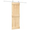 vidaXL Schuifdeur Natuurlijk en Wit 70 x 210 cm Massief Grenenhout