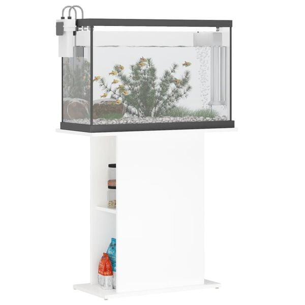 vidaXL Aquariumstandaard Wit 75x36x72,5 cm Bewerkt Hout