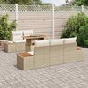 vidaXL Tuin Sofa Set met opslag 6 pcs Beige Poly riet