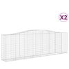 vidaXL Schanskorven 2 st gewelfd 400x50x120/140 cm ijzer