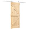 vidaXL Schuifdeur Natuurlijk en Wit 80 x 210 cm Massief grenenhout