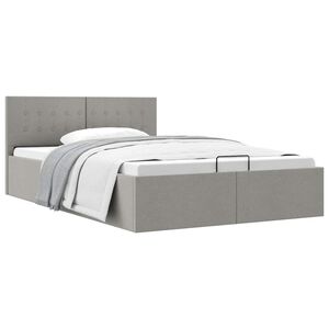 vidaXL Bedframe met hydraulische opslag stof lichtgrijs 120x200 cm