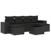 vidaXL 7-delige Loungeset met kussens poly rattan zwart