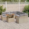 vidaXL Tuin Eetset met kussen Beige en Grijs 100 x 55 x 73 cm