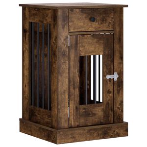 vidaXL Hond Bench Meubel Gerookt eiken 50 x 47,5 x 80 cm Bewerkt hout