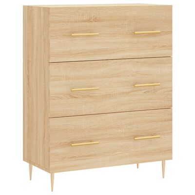 vidaXL Dressoir 69,5x34x90 cm bewerkt hout sonoma eikenkleurig