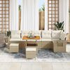 vidaXL Tuin Sofa Set 9 pcs Beige poly rattan