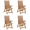 vidaXL Recliner Tuinstoelen 4 st Naturel Massief Acaciahout