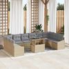 vidaXL Tuin Sofa Set 11 pcs beige en lichtgrijs 100 x 55 x 73 cm