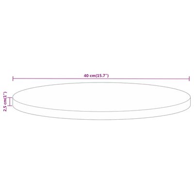 vidaXL Tafelblad rond Ø 40x2,5 cm massief ruw mangohout