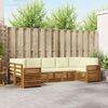 vidaXL Sofa-Sets 7 pcs Natuurlijk en Cr&egrave;me Massief Acaciahout