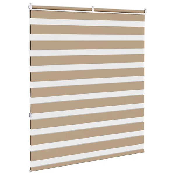vidaXL Zebra Blind 125x150 cm stofbreedte 120,9 cm polyester zandbruin