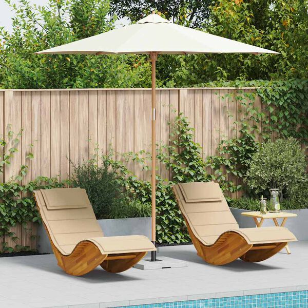 vidaXL Tuinparasol Cr&egrave;me Wit &Oslash; 270 x 260 cm Bamboe