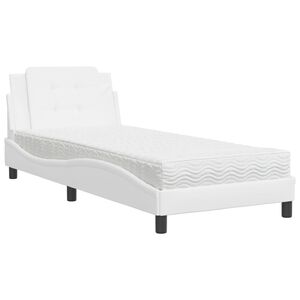 vidaXL Bed met matras Zadar kunstleer wit 80x200 cm