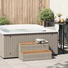 vidaXL Hottub-opstap 100x50x50,5 cm poly rattan&massief acaciahout