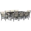 vidaXL Tuin eettafelset 9 st Zwart poly rattan