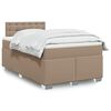 vidaXL Boxspring met matras kunstleer cappuccinokleurig 120x190 cm