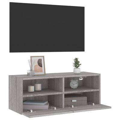 vidaXL Tv-wandmeubel 80x30x30 cm bewerkt hout grijs sonoma eikenkleur