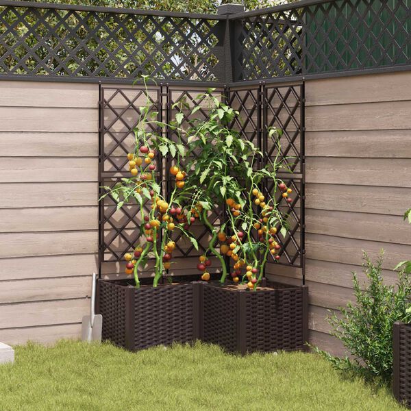 vidaXL Tuin Bloempot 3 pcs Bruin 80 x 80 x 143 cm Staal