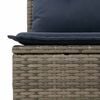 vidaXL 6-delige Loungeset met kussens poly rattan grijs