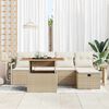 vidaXL Tuin Sofa Set 6 pcs Beige poly rattan