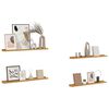 vidaXL Wandplank met plank 4 pcs Beige 80 x 9 x 3 cm Bewerkt hout