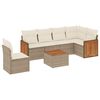 vidaXL 7-delige Loungeset met kussens poly rattan beige