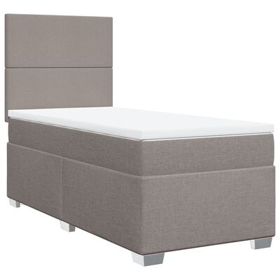 vidaXL Boxspring met matras stof taupe 100x200 cm