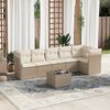 vidaXL 7-delige Loungeset met kussens poly rattan beige