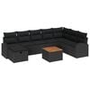 vidaXL Tuinbankenset 9 st Zwart poly rattan
