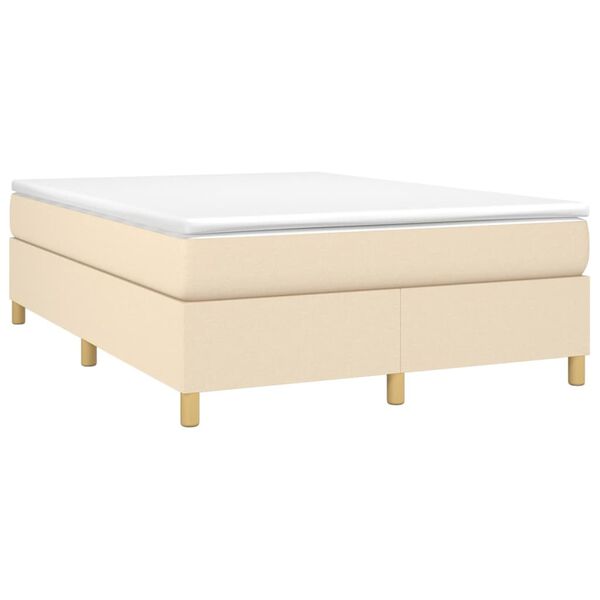 vidaXL Boxspring bed stof cr&egrave;mekleurig 140x200 cm
